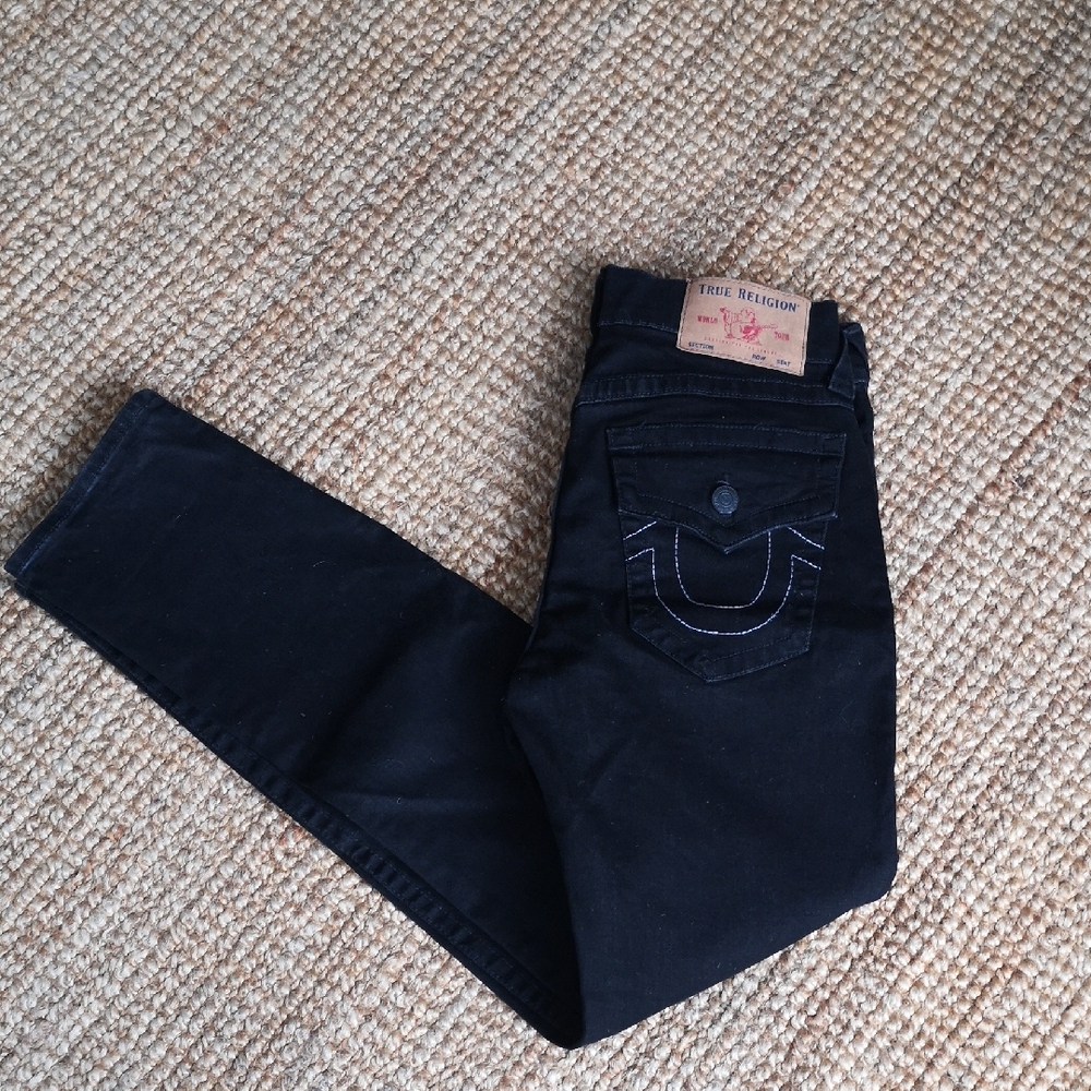 True Religion 'Rocco relaxed skinny' black jeans